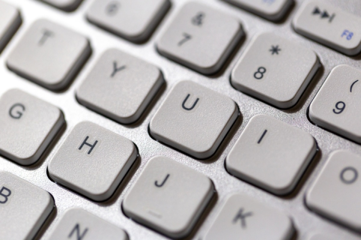 A close view of the keys of a computer keyboard.